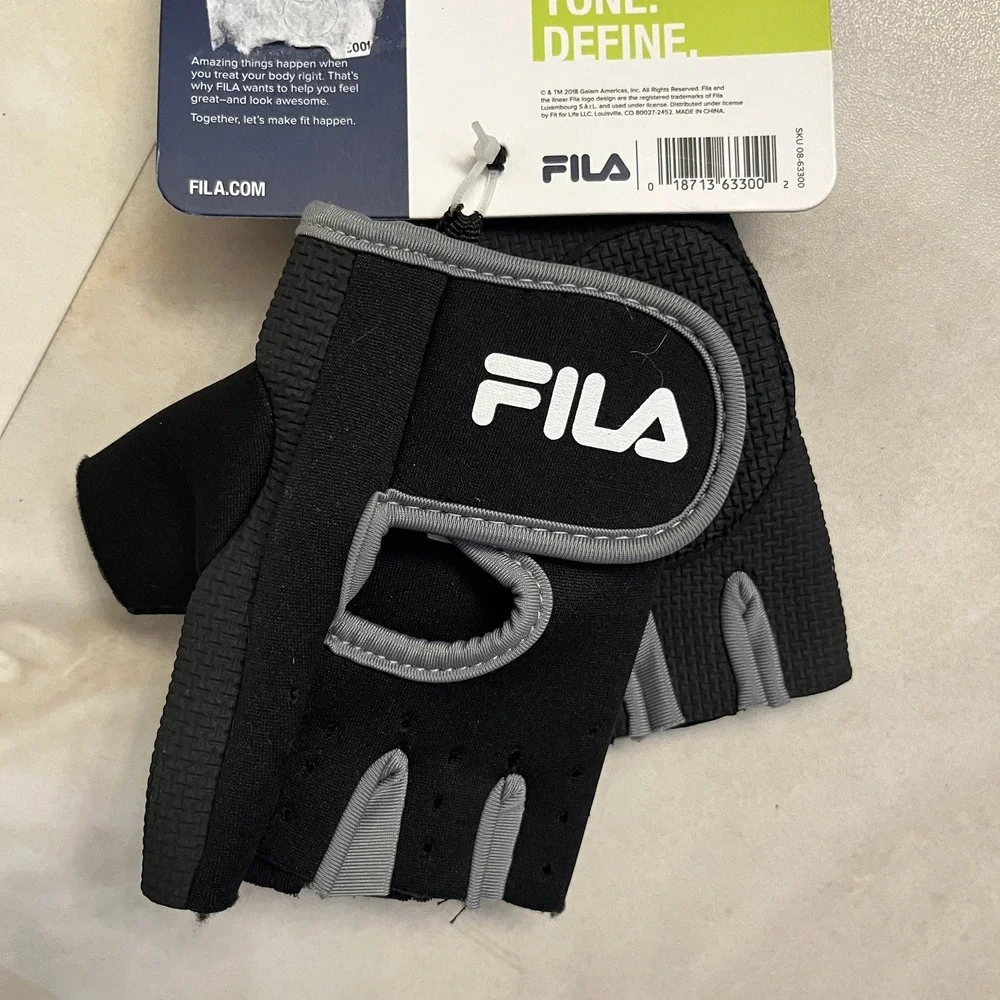 FILA Women's Fitness Gloves S/M New Black Grey